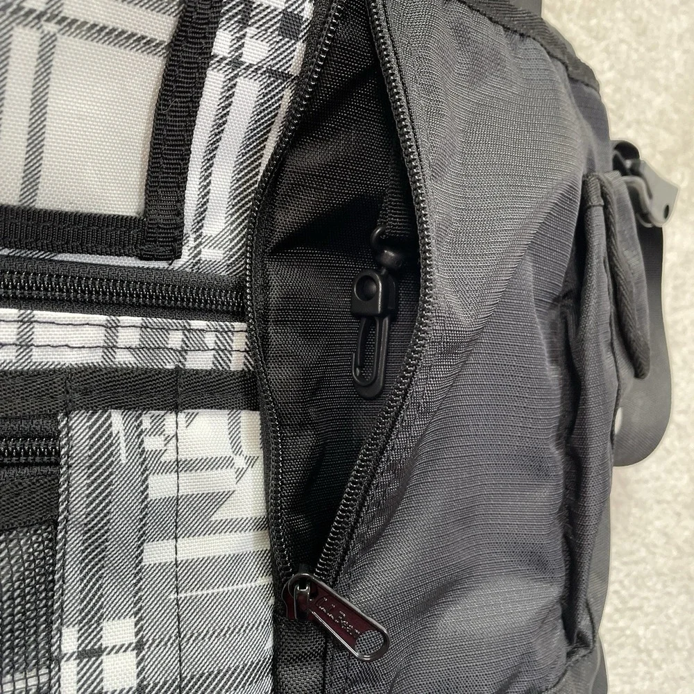 L.L. BEAN Messenger Bag Shoulder Medium Strap Push Lock Logo Black Print